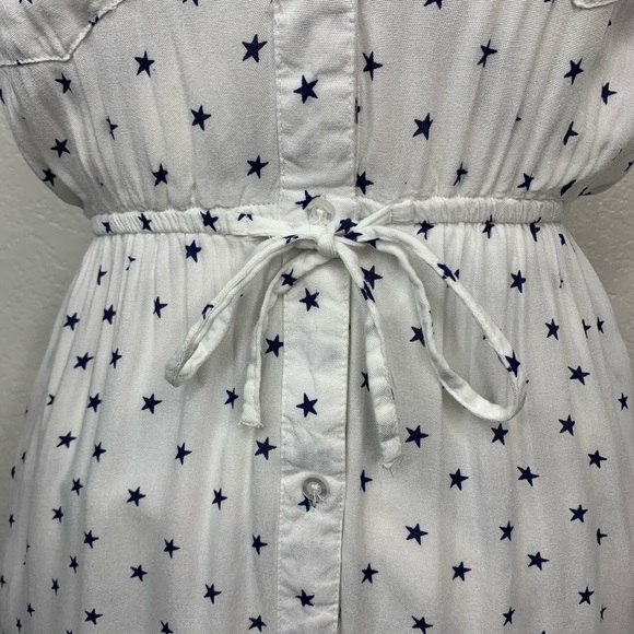 Japna White dress with navy blue patterned stars - Picture 5 of 5